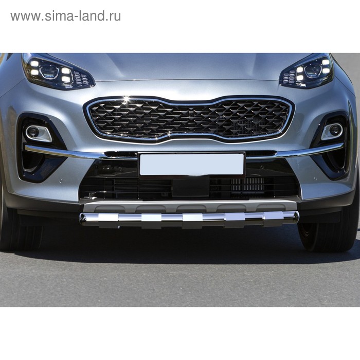 фото Защита переднего бампера d57 усиленная rival для kia sportage iv рестайлинг (кроме gt-line) 2018-н.в., нерж. сталь, r.2811.001