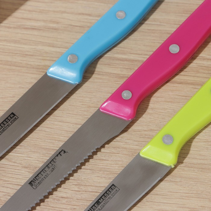 Набор кухонных ножей «Кулинарные изыски», 3 предмета, лезвие 19 см, 22 см, 23 см, цвет МИКС