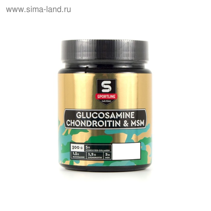 Специальный препарат SportLine Nutrition Glucosamine & Chondroitin & MSM Powder, Дыня, спортивное питание, 300 г