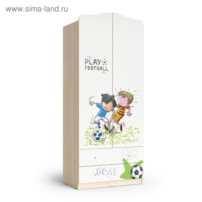 

Шкаф 2-х дверный с ящиками Junior, 800х450х1890, Белый/ Ясень шимо светлый