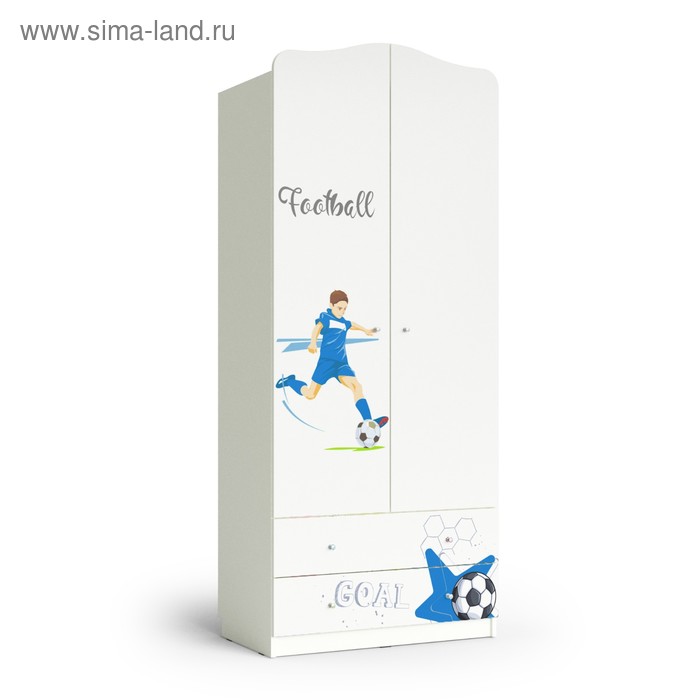 

Шкаф 2-х дверный с ящиками Football, 800х450х1890, Белый
