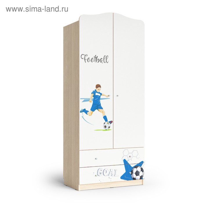 

Шкаф 2-х дверный с ящиками Football, 800х450х1890, Белый/ Ясень шимо светлый