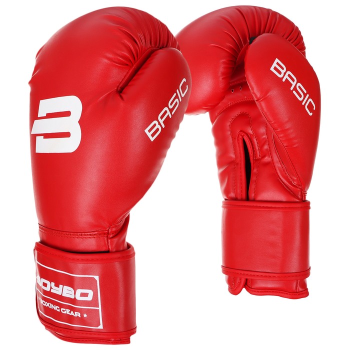фото Перчатки боксёрские boybo basic к/з, 14 oz, цвет красный