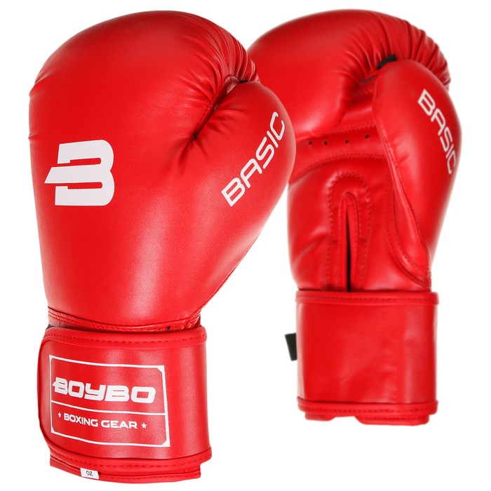 фото Перчатки боксёрские boybo basic к/з, 8 oz, цвет красный