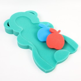 Подкладка для купания макси «Мишка», цвет зеленый, 55х30х6см Ош