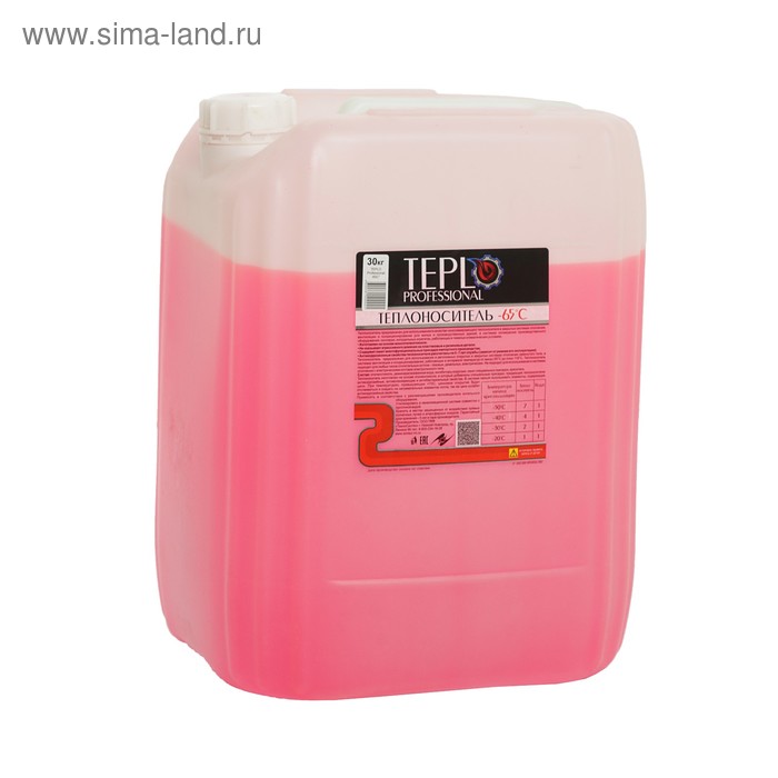 Теплоноситель TEPLO Professional - 65, основа этиленгликоль, концентрат, 30 кг теплоноситель русская изба 65 основа этиленгликоль 30 кг