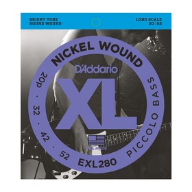 

Струны для бас-гитары D'Addario EXL280 Nickel Wound пикколо, 20-52, Long Scale