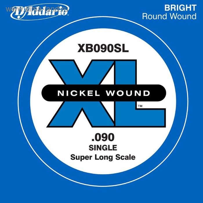 фото Отдельная струна для бас-гитары d'addario xb090sl nickel wound никелированная, .090, super long 45 d`addario