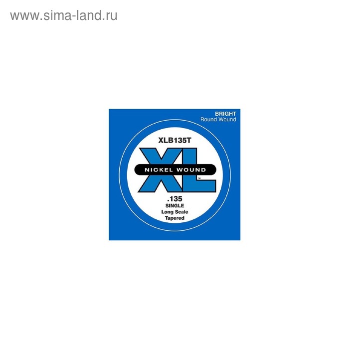 фото Отдельная струна для бас-гитары d'addario xlb135t nickel wound tapered никелированная, .135 457649 d`addario