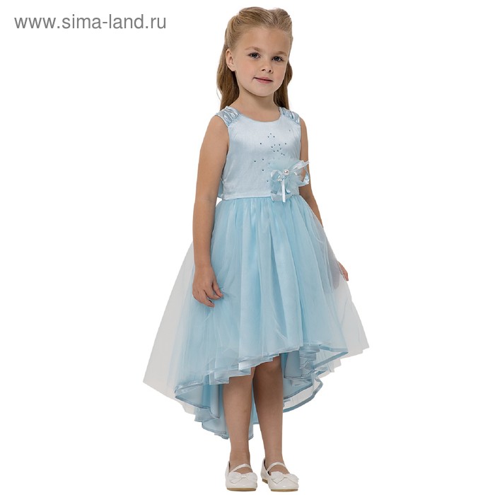 фото Платье для девочек, рост 104 см, цвет голубой карамелли