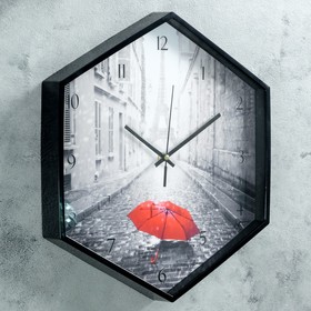 

Часы настенные, серия: Город, "Краски Парижа", шестиугольные, черные, 34х39 см