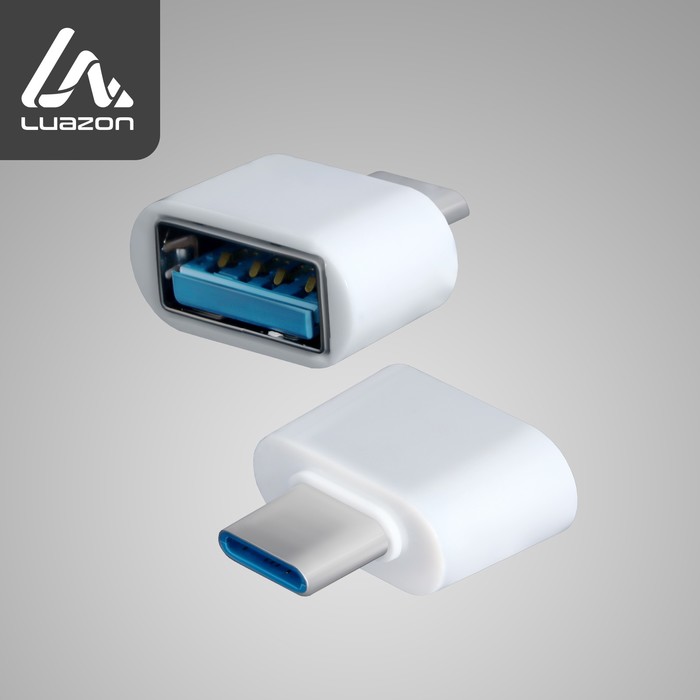 OTG адаптер LuazON Type-C - USB, цвет белый