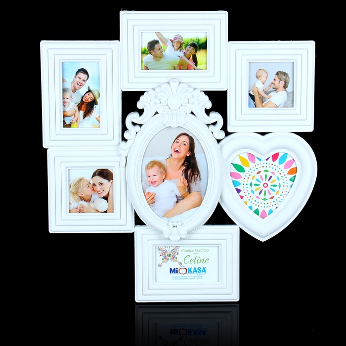 Фоторамка "Ностальгия" белая на 7 фото 7x12 см, 8x8 см, 12x17 см