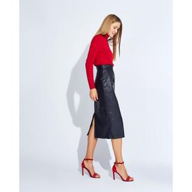 

Юбка женская MINAKU "Leather look", длина миди, размер 42, цвет синий