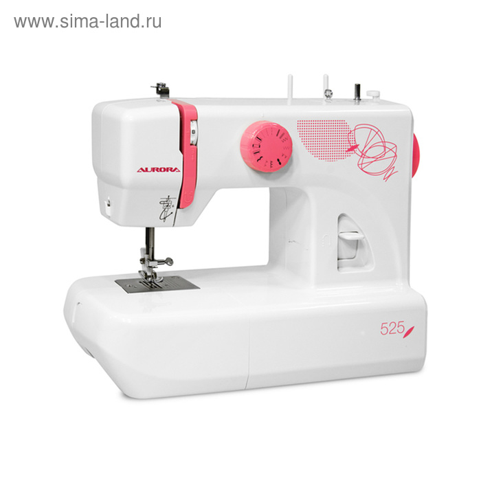 Швейная машина Aurora 525, 70 Вт, 13 операций, полуавтомат, бело-розовая