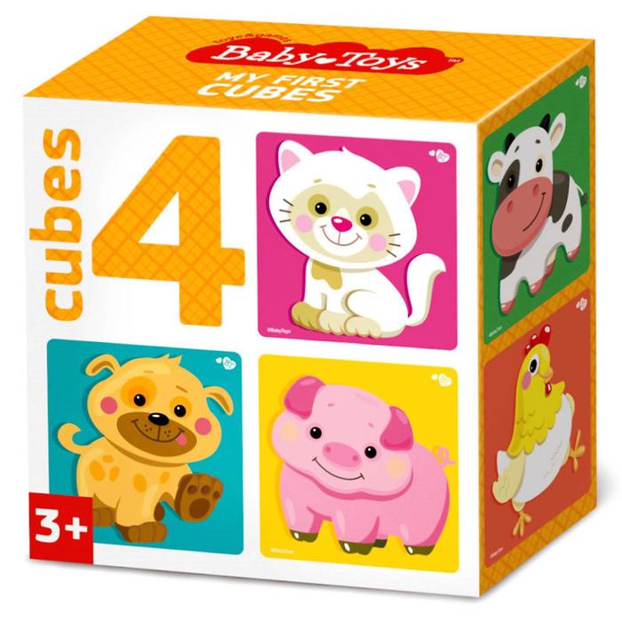 Кубики «Домашние животные», 4 шт кубики домашние животные 4шт 00632