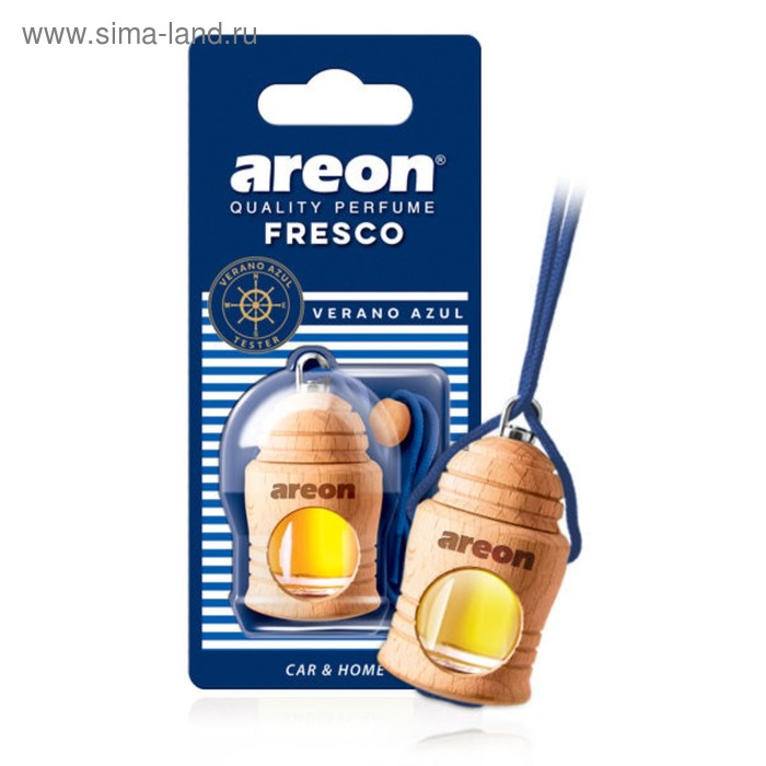 Ароматизатор на зеркало Areon fresco, бутылочка, Verano Azul 704-051-332 ароматизатор на зеркало areon fresco бутылочка premium verano azul 704 fgp 01