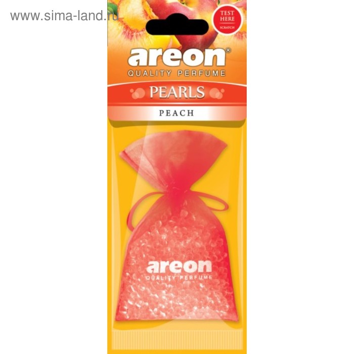 Ароматизатор Areon Pearls, на зеркало, мешочек, аромат персик, 50 г 50799a