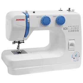 

Швейная машина Janome Top 12, 60 Вт, 14 операций, полуавтомат, бело-голубая