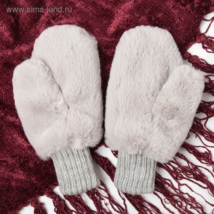 фото Варежки для девочки двойные, серый, размер 12 снежань