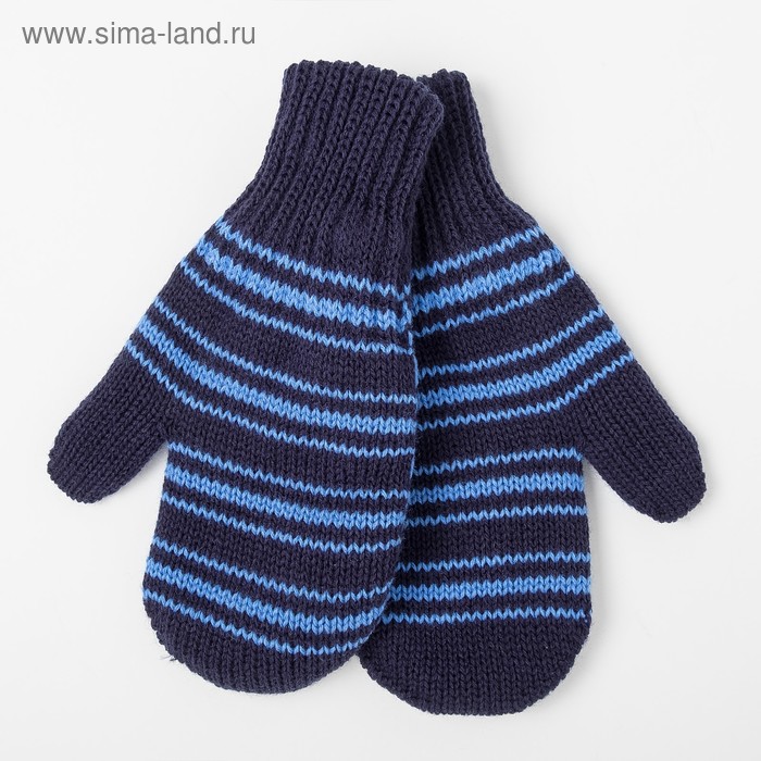фото Варежки для мальчика двойные, синий/голубой, размер 14 снежань