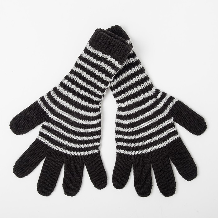 Перчатки для девочки удлинённые, чёрный, размер 14