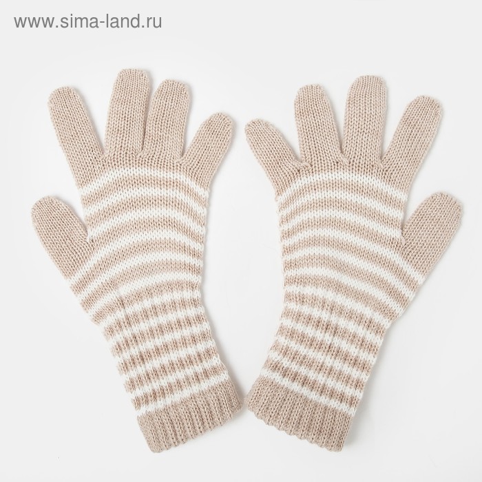 

Перчатки для девочки удлинённые, бежевый, размер 14