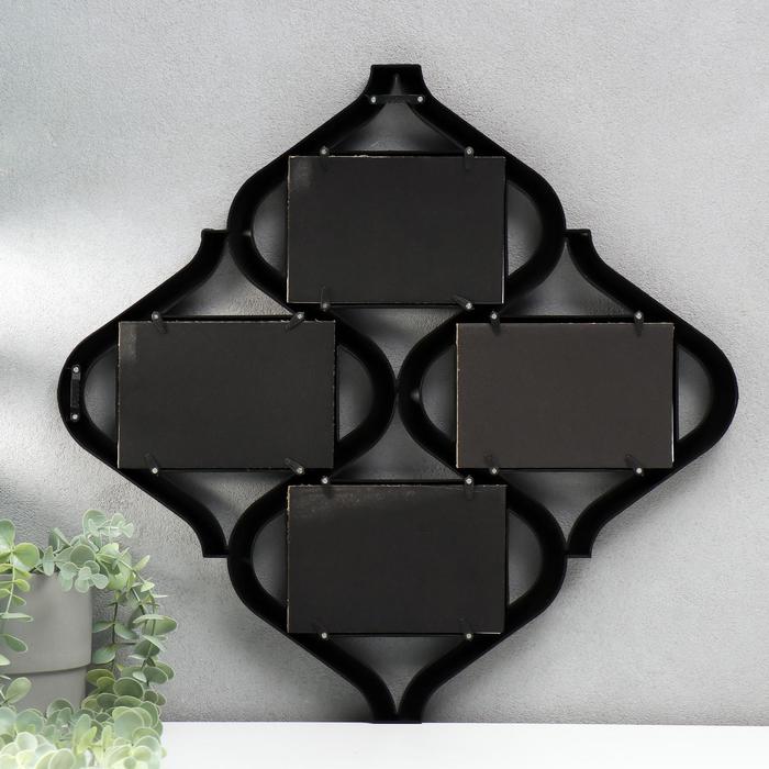 Фоторамка на 4 фото "Песочные часы" чёрная 10x15 см