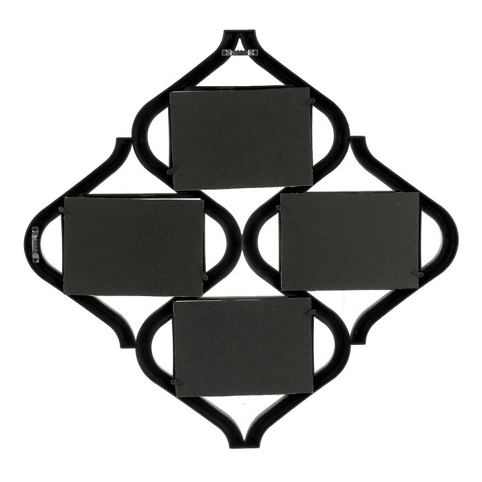 Фоторамка на 4 фото "Песочные часы" чёрная 10x15 см