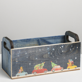 

Деревянный ящик с ручками «Машина», 24.5 × 5 × 10 см