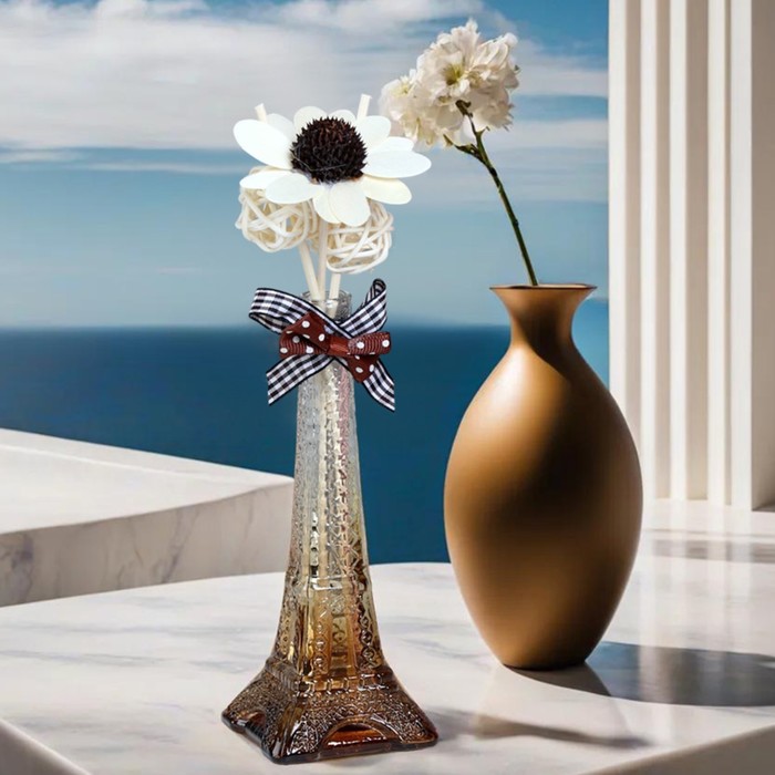 Набор подарочный "Париж": ваза,свечи,аромамасло океан,декор, "Богатство Аромата"