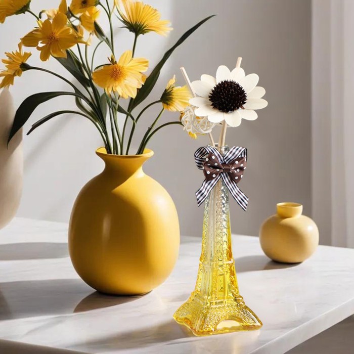 Набор подарочный "Париж": ваза,свечи,аромамасло апельсин,декор, "Богатство Аромата"