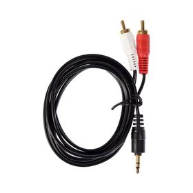 

Кабель-переходник аудио/видео LuazON, Jack 3.5 мм (m) - 2xRCA (m), 1.5 м, чёрный