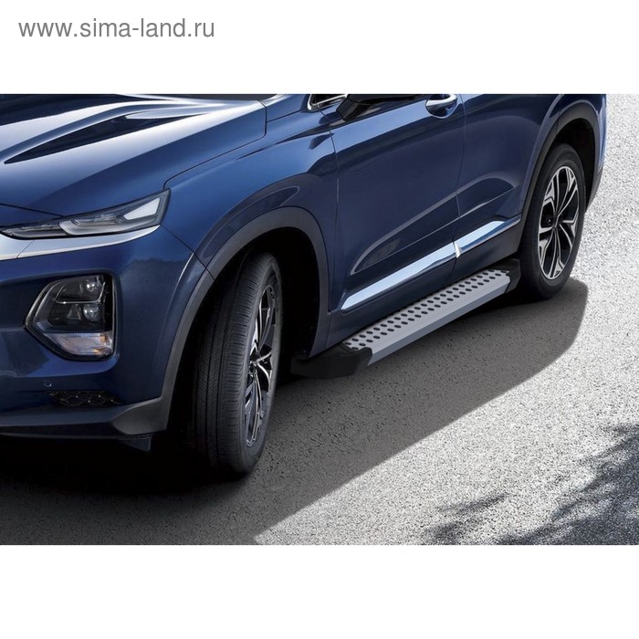 Порог-площадка Bmw-Style RIVAL, Hyundai Santa Fe 2018-2020, с крепежом, D180AL.2307.1