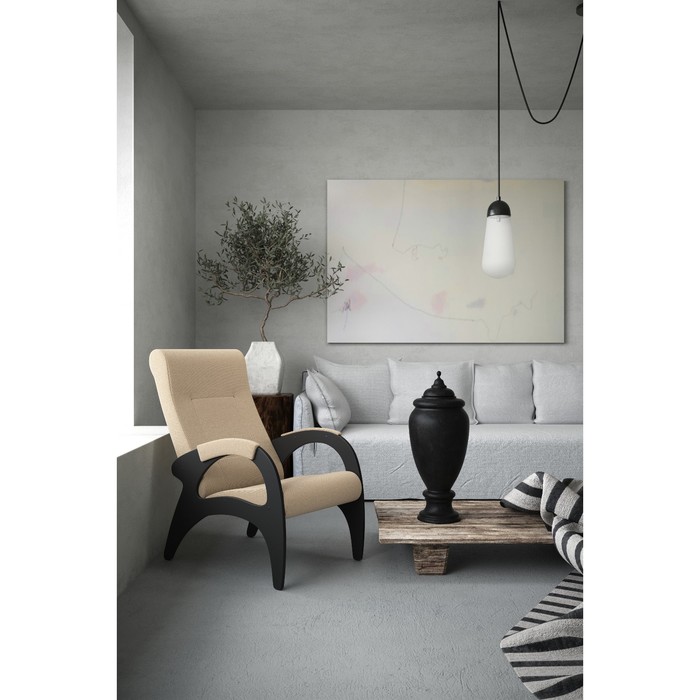 кресло для отдыха римини ткань велюр Кресло для отдыха «Римини», 910 × 580 × 1000 мм, ткань, цвет песок
