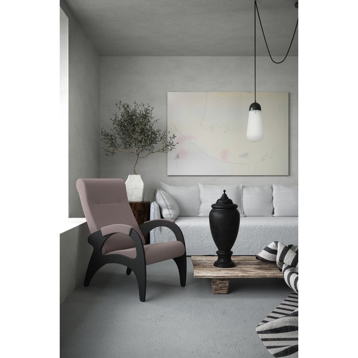 кресло для отдыха римини ткань велюр Кресло для отдыха «Римини», 910 × 580 × 1000 мм, ткань, цвет кофе с молоком