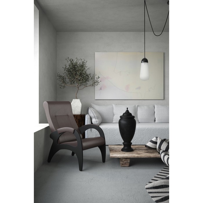 фото Кресло для отдыха «римини», 910 × 580 × 1000 мм, экокожа, цвет венге кемпинггрупп