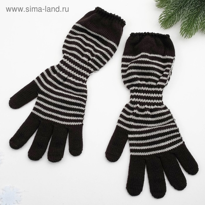 Перчатки женские, цвет чёрный, размер 18 перчатки женские размер 8 цвет чёрный