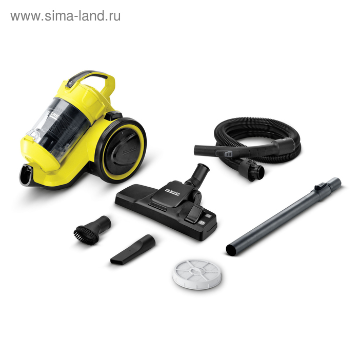 Пылесос Karcher VC 3, 700 Вт, насадка для пола, шланг 1.5 м, жёлтый