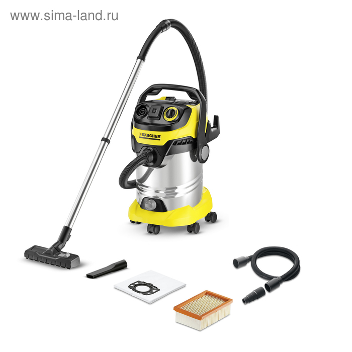 Пылесос Karcher WD 6 Premium, 1300/260 Вт, 30 л, шланг 2.2 м