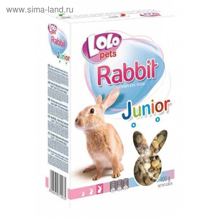 Корм LoLo Pets Junior для молодых кроликов, полнорационный, 400 г