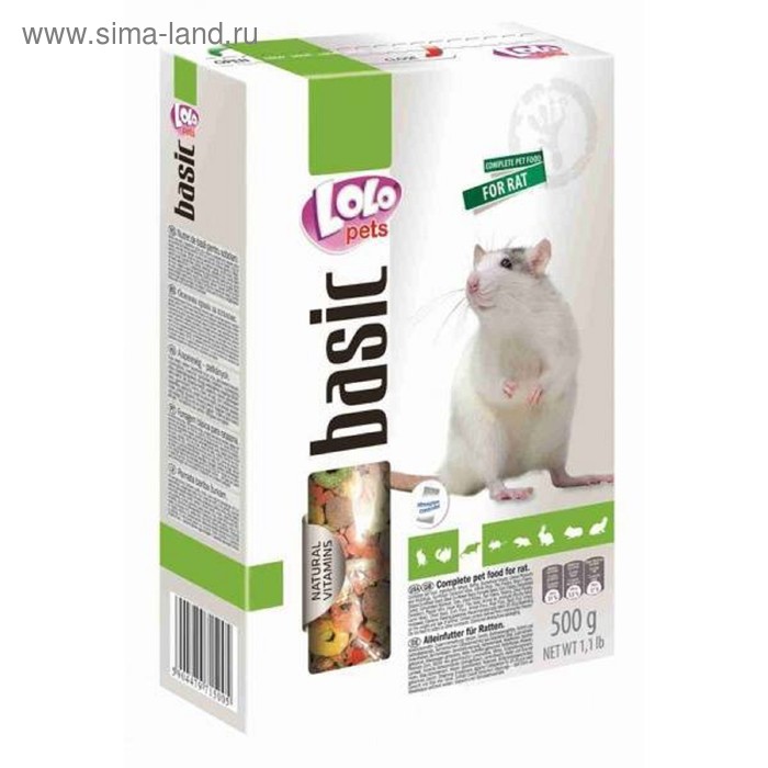 Корм LoLo Pets для декоративных крыс, полнорационный, 500 г