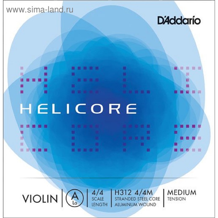 фото Отдельная струна а/ля для скрипки d'addario h312-4/4m helicore 4/4, среднее натяжение d`addario