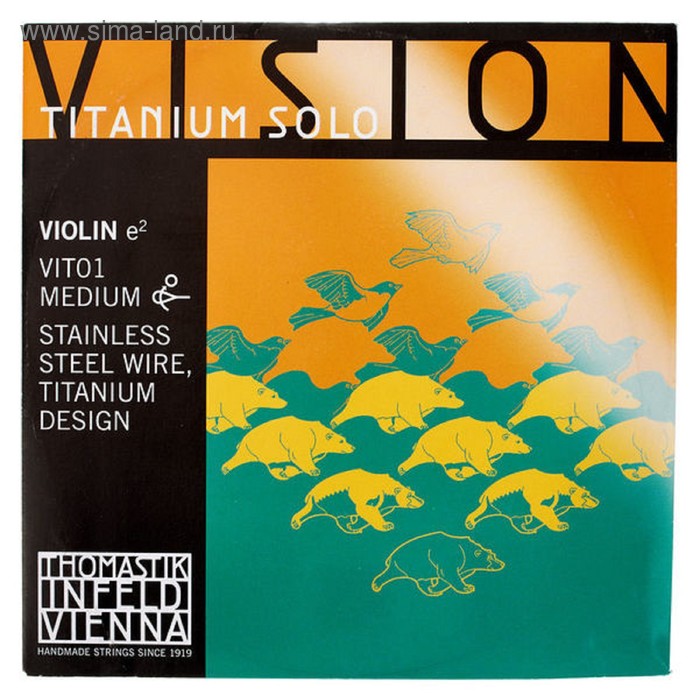 фото Отдельная струна e/ми для скрипки thomastik vit01 vision titanium 4/4, среднее натяжение