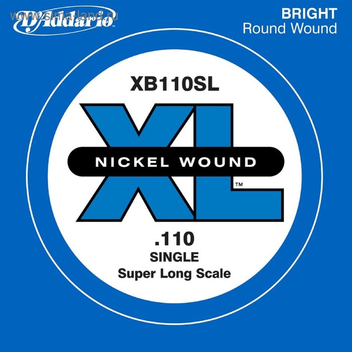 фото Отдельная струна для бас-гитары d'addario xb110sl nickel wound никелированная, .110, super long 45 d`addario