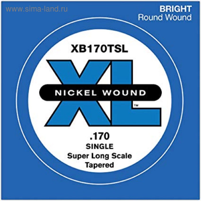 фото Отдельная струна для бас-гитары d'addario xb170tsl nickel wound tapered .170, super long scale 457 d`addario