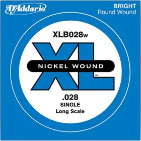 

Отдельная струна для бас-гитары D'Addario XLB028W Nickel Wound никелированная, .028