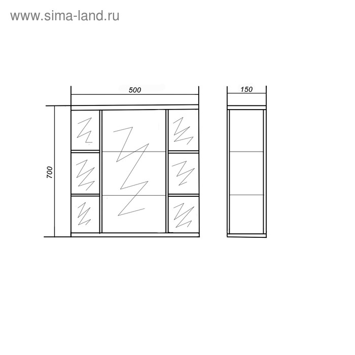 фото Шкаф дуэт (мини) 50 15 см х 50 см х 70 см logro