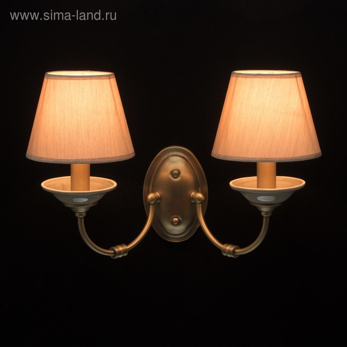 

Бра "Магеллан", 2x40Вт E14, цвет латунь, серый