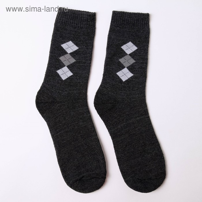 Носки мужские махровые, цвет тёмно-серый, размер 25-27 носки мужские махровые цвет тёмно серый размер 25 27